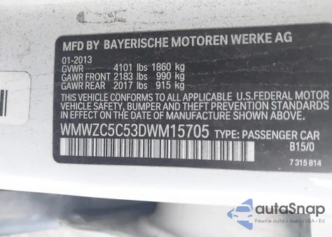 2013 Mini Cooper Cooper S из США, поврежденный, VIN WMWZC5C53DWM15705